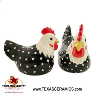 Chicken and rooster salt and pepper shakers ideal for any farmhouse kitchen decor.