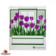 Purple Tulip Flowers design Swedish Dishcloth.