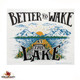 Wake at the Lake Design Swedish Dishcloth.