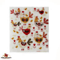Chickens Galore Swedish Dishcloth, perfect for any home or office.