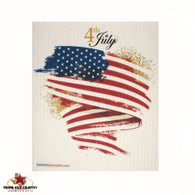 4th of July American Flag Design Swedish Dishcloth.