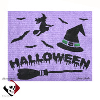 Halloween witches and bats Swedish Dishcloth.