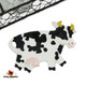 Black and white cow tea bag holder or small spoon rest