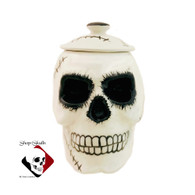 Zombie skull sugar bowl with lid.