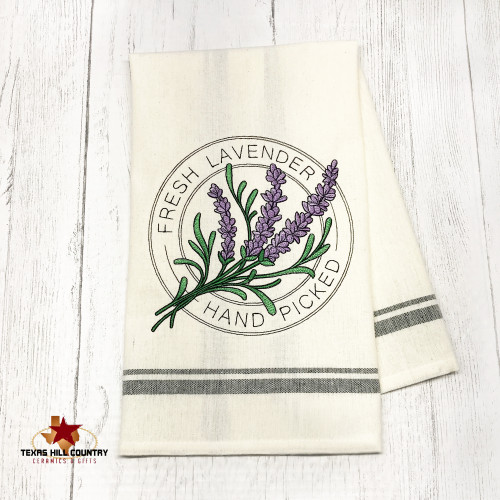 Fresh Lavender Hand Picked Texas Farmhouse Towel.