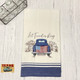 Let Freedom Ring Patriotic Truck with Flag embroidered design on blue trim natural cotton towel.