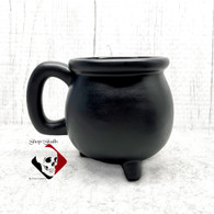 Cauldron mug in matte black glaze.