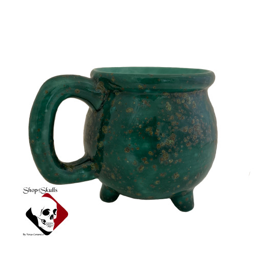 Cauldron Mug in Mystic Jade glaze.