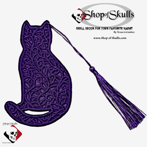 Mystical purple cat bookmark, made in the USA.