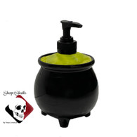 Cauldron soap dispenser by Texas Ceramics for Shop of Skulls.