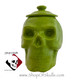 Zombie green skull sugar bowl with lid.  Made to Order, allow 2-4 weeks for completion of orders.