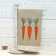 Carrots for Easter - embroidery on oatmeal towel