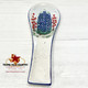 Long large round spoon rest with hand painted Texas Bluebonnet Wildflowers.