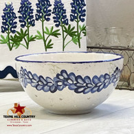 Berry colander or drain bowl with hand painted Texas Bluebonnet blooms.