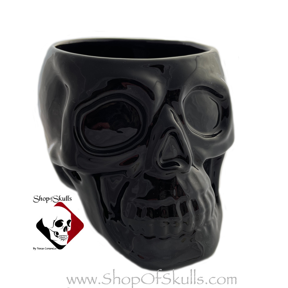 Skull Holder in Black for Snacks or Dips, Cereal Bowl, TV Remote