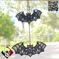 Add a little spookiness to your vehicle this Halloween with this bat rearview mirror dangle!