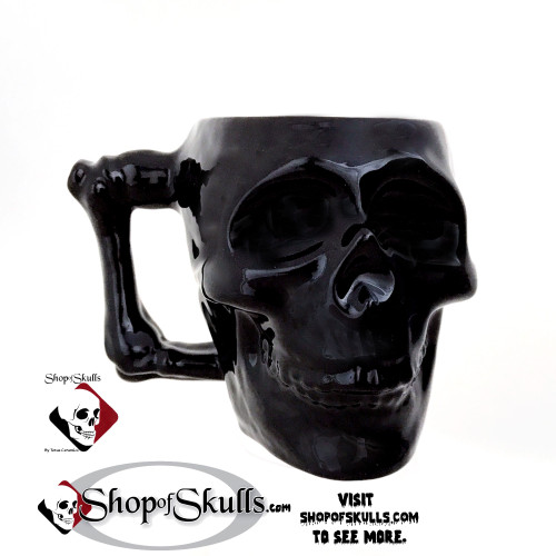 Black skull mug 100% Made in the USA!
