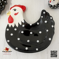 Black and White Chicken Spoon Rest Farmhouse Kitchen Decor Made in the USA