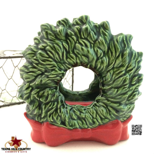 Green Wreath napkin holder, letter holder, universal holiday decor