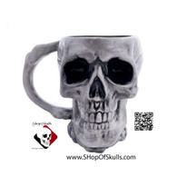 Large skull mug, ceramic earthenware.