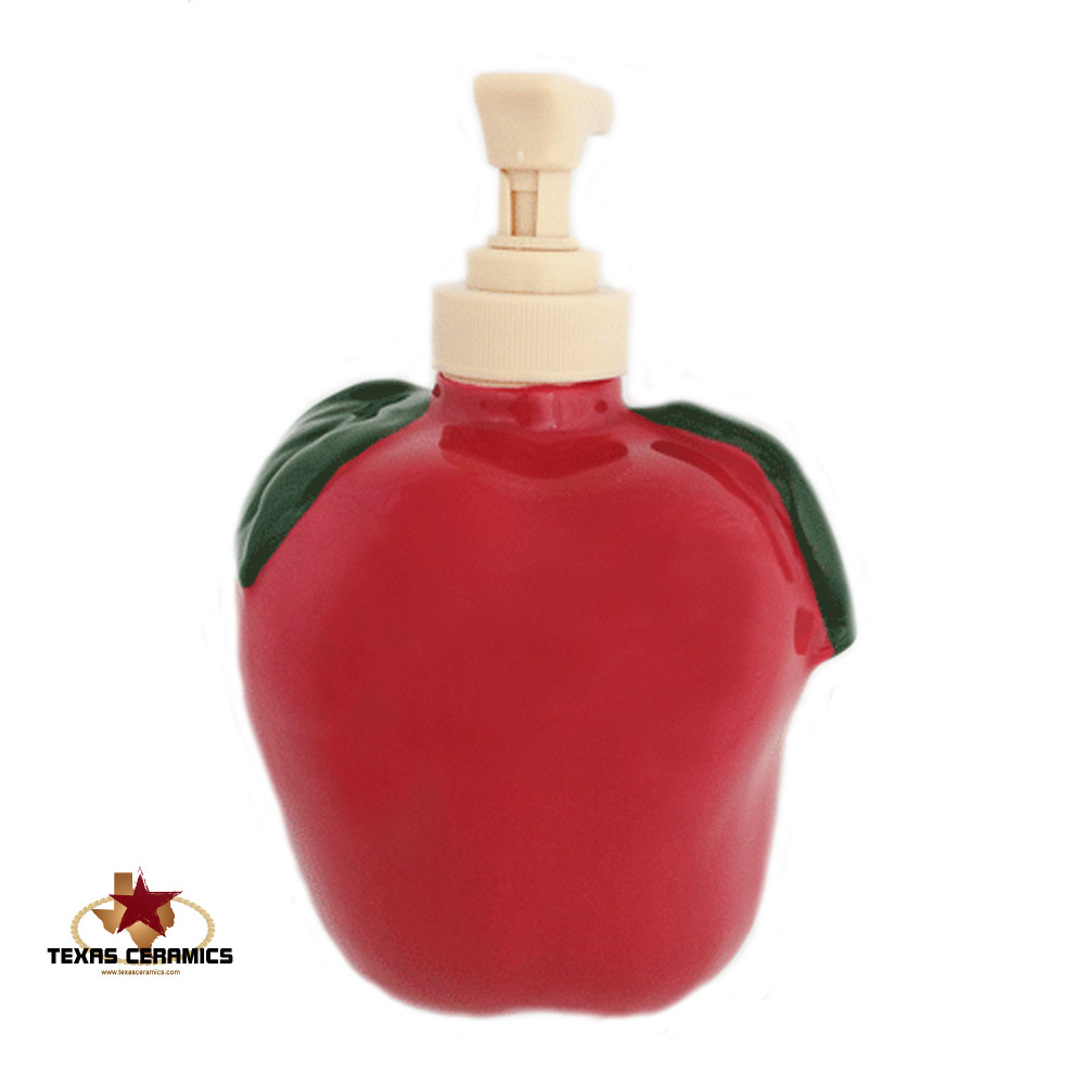 Apple Dispenser for Soap in Ruby Red, Farmhouse Kitchen Decor, Life Like  Shape Made in the USA - Texas Hill Country Ceramics