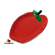 Apple shape spoon rest made of ceramic pottery from the USA - Low profile styling.