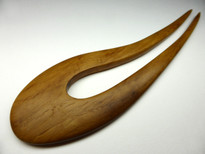 SOLD - Hand Crafted French Oak Hair Fork, Reclaimed Wood