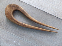 SOLD - Hand Crafted European Walnut Wood Hair Fork