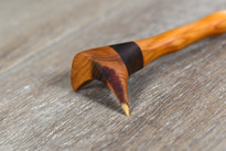 SOLD - Hand Crafted Sculpted Black Walnut & Yew Wood Hair Pin