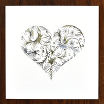 Botanical Heart Cards - pack of 6