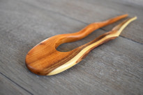 SOLD - Contoured Yew Wood Hair Fork