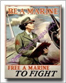 Be a Marine Free a Marine to Fight WWII Canvas Print 2D