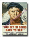 Vintage Merchant Marines Recruiting Canvas Art Print 2D