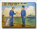 US Navy Girl in Every Port Humor WWII Canvas Print 2D