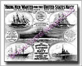 US Navy Recruiting Poster 1908 Canvas Print  Pre WWI 2D