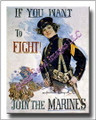 US Marines Want To Fight Join Canvas Print WWI 2D