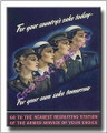 US Military Women Recruits Vintage WWII Canvas Print 2D