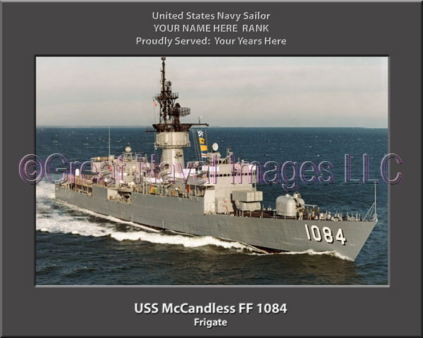 USS McCandless FF 1084 Personalized Ship Canvas Print | Great Naval Images