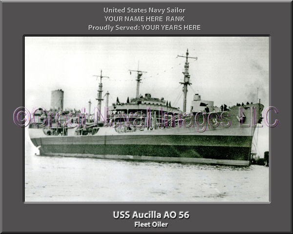USS Aucilla AO 56 Personalized Canvas Ship Photo Print Navy Veteran Gift