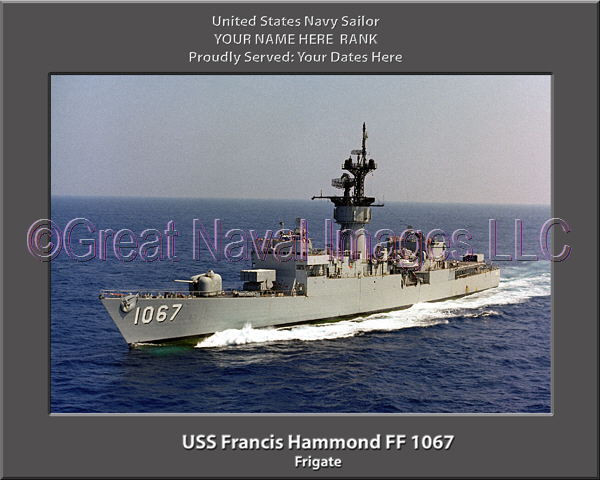 USS Francis Hammond FF 1067 Sailor Ship Personalized Canvas Print Photo