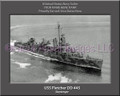 USS Fletcher DD 445 Personalized Ship Canvas Print