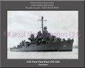 USS Paul Hamiliton DD 590 Personalized Ship Canvas Print