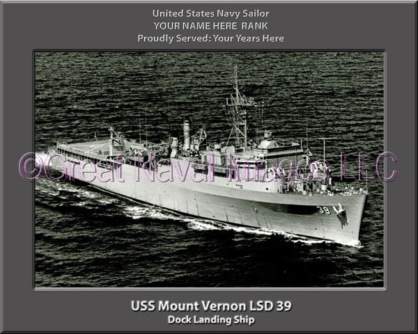 USS Mount Vernon LSD 39 Personalized Ship Canvas Print