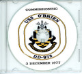 USS O'Brien DD 975 Commissioning Program on CD 1977