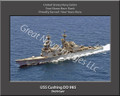 USS Cushing DD 985 Personalized Ship Canvas Print 2