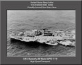 USS Beverly W Reid APD 119 Personalized Ship Canvas Print