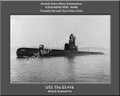 USS Tiru SS 416 Personalized Submarine Canvas Print