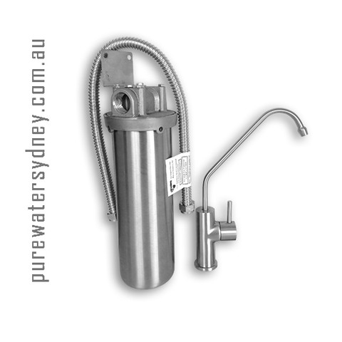Stainless Steel single undersink water purifier with stainless steel faucet