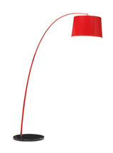 Twisty Floor Lamp Red w/ Black Base By Zuo Pure