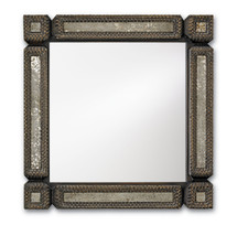 Tramp Art Mirror, Square By Currey & Company